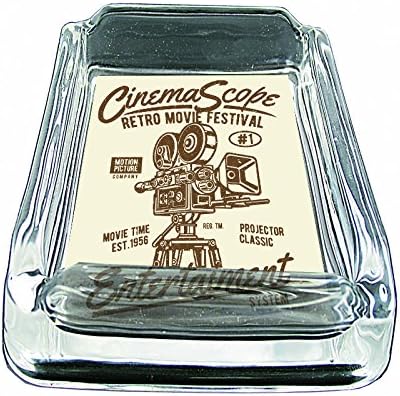 Glass Square Ashtray for outdoor With Four Places to Drop Your Cigarette| Thick and Transparent Glass Tray |Glass Ashtray Stand |Glass Ashtray Set| Glass Ashtray for Home| Cinema Scope