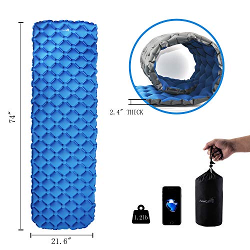 AceCamp Sleeping Pad,Ultralight Camping Sleeping Pad Inflatable Camp Pad with Travel Pillow for Backpacking and Hiking - Thumbnail 2