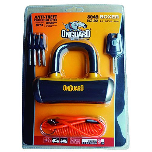 ONGUARD Boxer X4 Bike Disc Lock Black Shackle 8048, 14 Millimeters (1