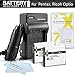 2 Pack Battery And Charger Kit For Pentax Optio WG-1, WG-2, WG-3, WG-3 GPS Waterproof Digital Camera Includes 2 Extended (1000Mah) Replacement D-LI92 Batteries + Ac/Dc Rapid Travel Charger + LCD Screen Protectors + MicroFiber Cleaning Cloth