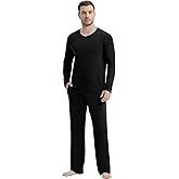 NACHILA Pajamas for Men-Viscose Made from Bamboo,Long Sleeve Pj Set Comfy Sleepewear V Neck Pajama with Pants