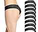 Women's Seamless Thong Panties 8-Pack Black Colors S