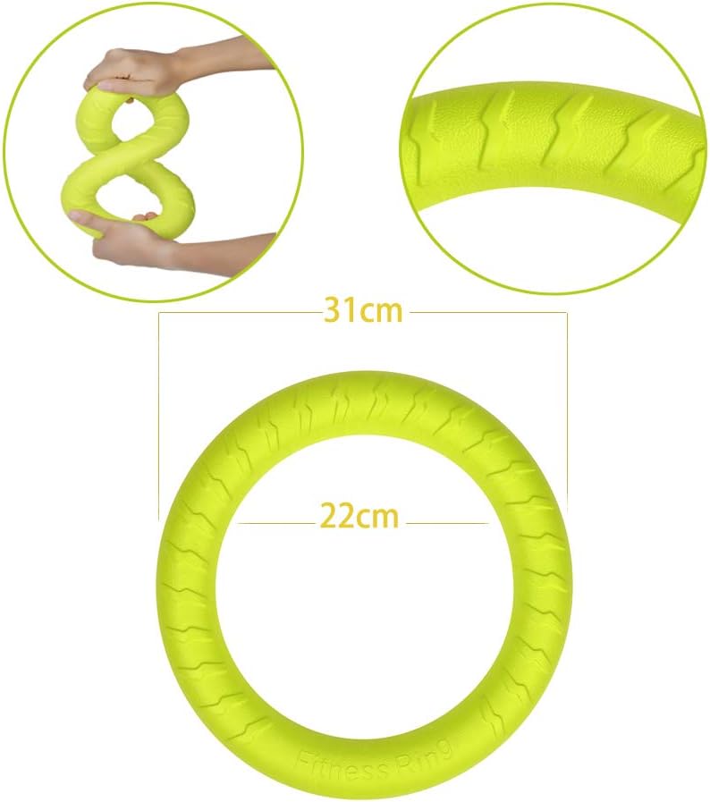 Large Dog Toys Ring Water Floating, Outdoor Fitness Flying Discs, Tug of War Interactive Training Ring for Medium and Big Dogs, 12 inch - Image 3