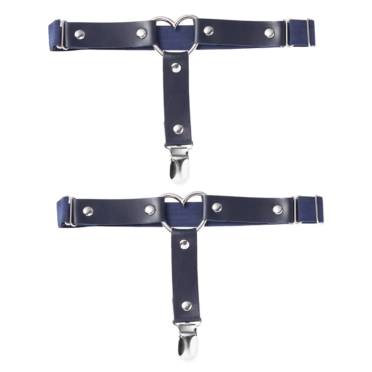 VICASKY 2pcs Punk Leg Ring Simple Gothic Jewelry Adjustable Leg Harness Garter for Punk Fashion Gothic Hip-hop Accessory