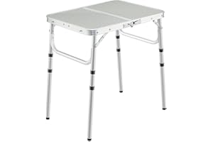 REDCAMP Small Folding Table 2 Feet, Small Foldable Table Adjustable Height, Lightweight Portable Aluminum Camping Table, 3 He