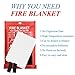 Jyoker Fiberglass Fire Blanket for Emergency Surival Flame Retardant Protection and Heat Insulation for Kitchen,Fireplace,Car,Office,Warehouse 3 Packthumb 3