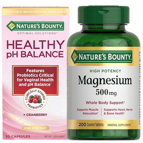 Nature's Bounty Bundle: Healthy pH Balance Vaginal Probiotic, 30 Ct + Magnesium…