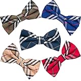 5 PC Mens Assorted Pattern Pre-Tied Adjustable Neck Tie Bowties (STYLE-A, A-05)