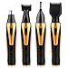Nose Hair Trimmer, Water Resistant Electric Nose and Ear Trimmer with Stainless Steel Cutting Blades Battery Powered Cleaning Tool for Men in Black (4-in-1 Golden)