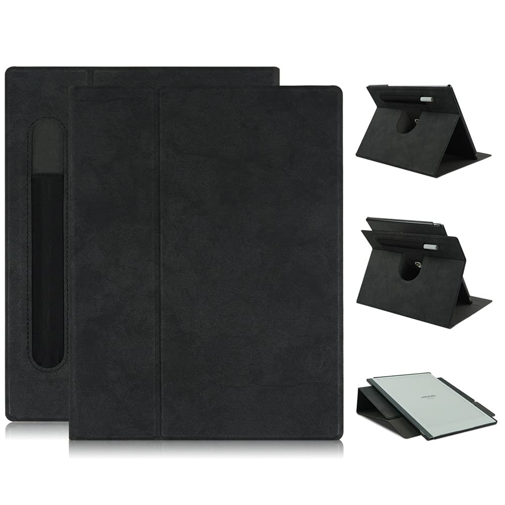 TOPCASE Case Compatible with Remarkable 2 10.3" 2020 Released,PU Leather Lightweight Stand Smart Folio Cover for Remarkable 2 Paper Tablet,Black