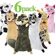 SHARLOVY Dog Squeaky Toys No Stuffing, 6 Pack Dog Toys Crinkle Dog Toys for Small Dogs Durable Dog Chew Toys Plush Cute Animals Natural Puppy Toys for Teething Pet Toys Squeak