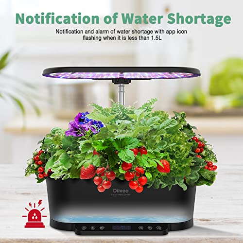 WiFi 15 Pods Hydroponic Growing System, Diivoo Smart Indoor Garden with