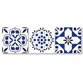 3 Piece Canvas Wall Art-National Pattern-Canvas Prints Home Artwork Decoration for Living Room,Bedroom - 16"x16"x3 Panels