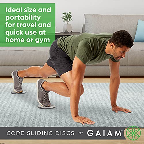 Gaiam Core Sliding Discs Dual Sided Workout Sliders for Carpet