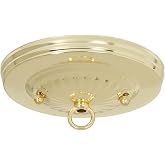 B&amp;P Lamp&reg; Brass Plated Steel Ceiling Light Canopy Plate Kit, 5-1/8 Inch Diameter