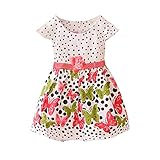Weixinbuy Baby Girl's Cotton Polka Dots Short Sleeve Tutu Dress