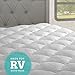 eLuxurySupply RV Mattress Topper Short Queen - Extra Plush Rayon from Bamboo Pad with Fitted Skirt - Mattress Cover for RV or Camper