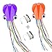 Mayco Bell Octopus Portable Kite Nylon & Polyester Material - Perfect Toy for Kids and Children Outdoor Games Activities - Fold-able Large 28 x 157 Inches | Extra 328 Feet of Line (Orange and Purple)
