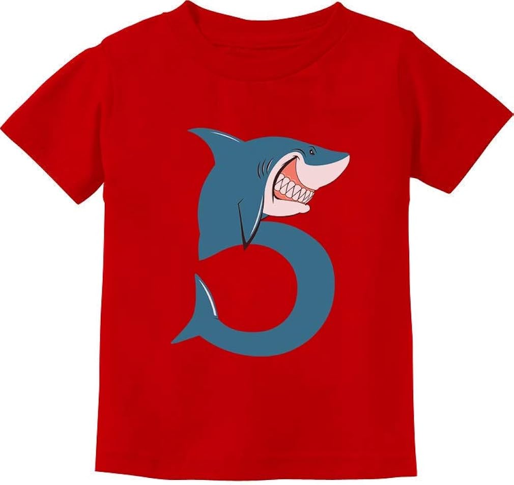 TeeStars - 5th Birthday Shark Party Gift for Five Year Old Toddler Kids T-Shirt