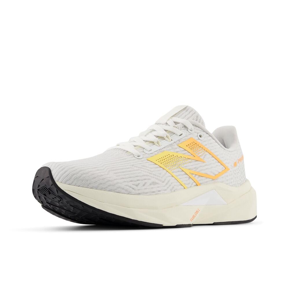 New Balance Women’s FuelCell Propel V5 Running Shoe, White/Black/Hot Mango, 12 M