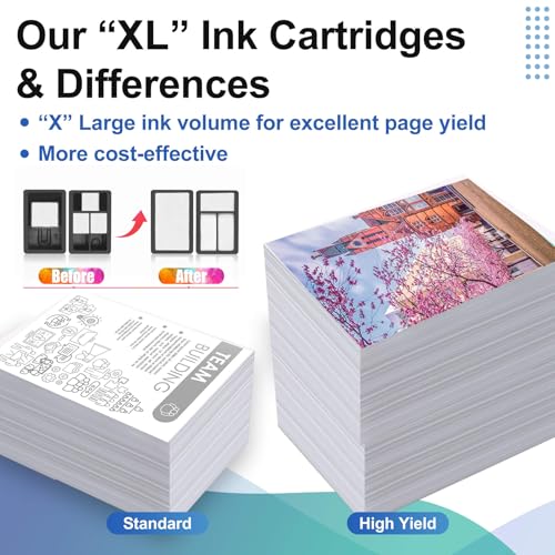 308XL Multipack Cartridges for HP 308 Replacement for HP 308 Cartridges Black and Colour for HP Envy 6120e 6122e 6130e 6132e 6520e 6530e 6532e 6110e (1 Black & 1 Colour)