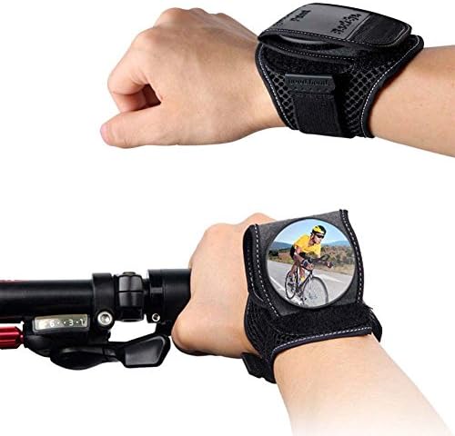 HZTech Bike Mirror, Cycling Bicycle Wrist Band Rear View Mirror, Reflector Rearview Wristband Back Mirror for MTB Mountain Road Bike Riding