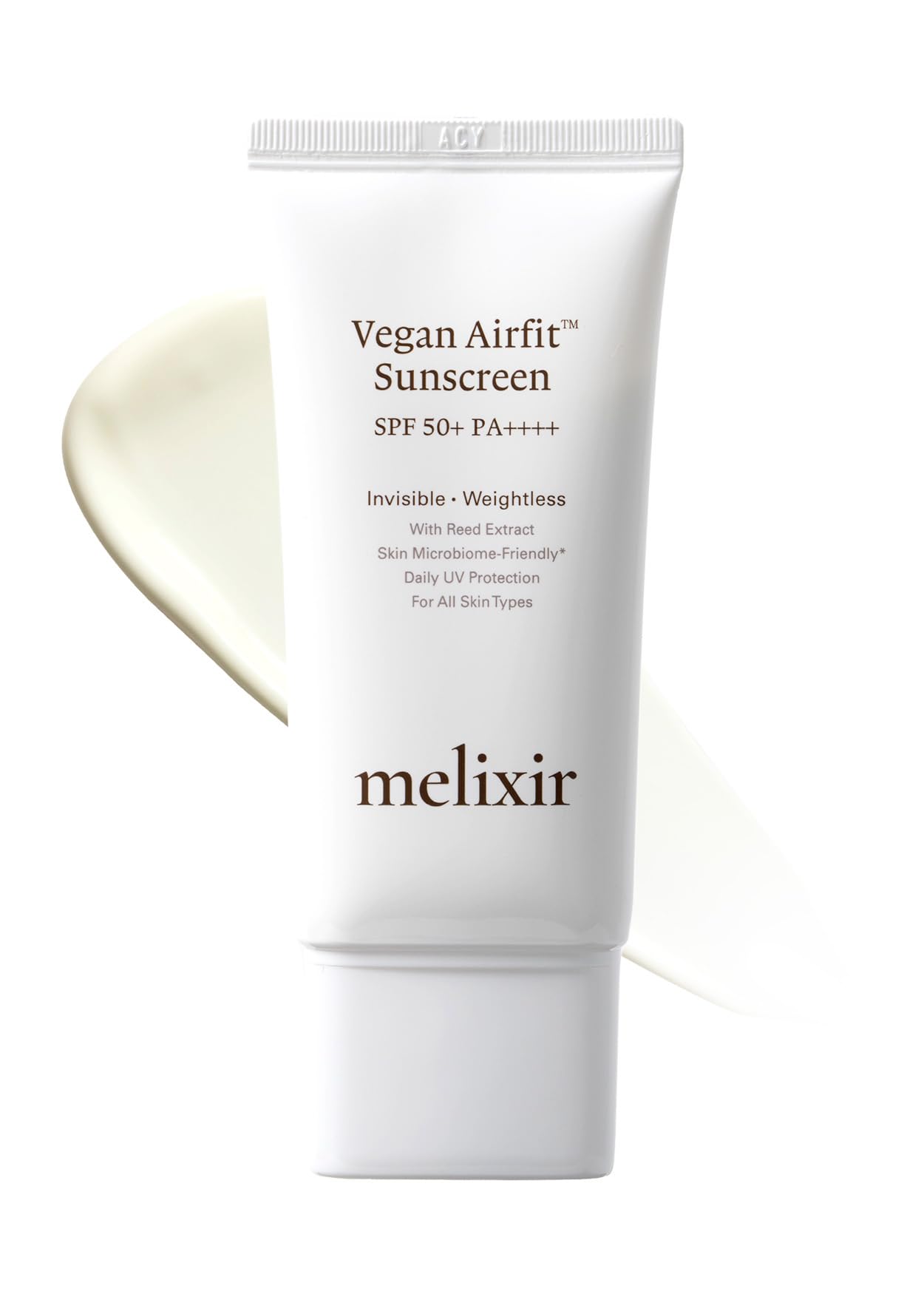 Melixir Vegan Airfit™ Sunscreen SPF 50+ PA++++, Korean Face Sun Lotion, Moisturizing Daily Protection for Sensitive Skin, No White Cast, Lightweight, Soothing & Hydrating Skincare, Reef Safe (50ml)