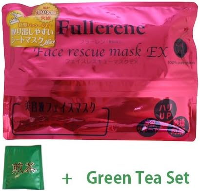 Face Rescue Face Mask EX Fullerene - 40pcs (Green Tea Set)