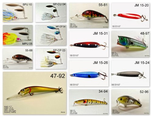 Akuna [SD] Pros' pick recommendation collection of lures for Bass, Panfish, Trout, Pike and Walleye fishing in South Dakota(Bass 15-A) (Best Fishing In South Dakota)