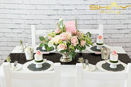 1 12x72+Black+Sequin+Table+Runner