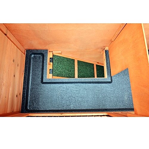 Olymstore Natural Wood Color Waterproof Chicken Coop Rabbit Hutch Wood House Pet Cage for Small Animals Spacious Inner Room,Lockable Doors Durable Wooden in Use