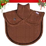 Ultra Large Neck Shoulder Back Heating Pad, Electric Soft Heat Wrap/Heat Pad for New Year, Carbon Fiber Therapy Massage for Muscle Pain Relief, 3s Fast-Heating, Constant Temperature, 3 Heat Settings