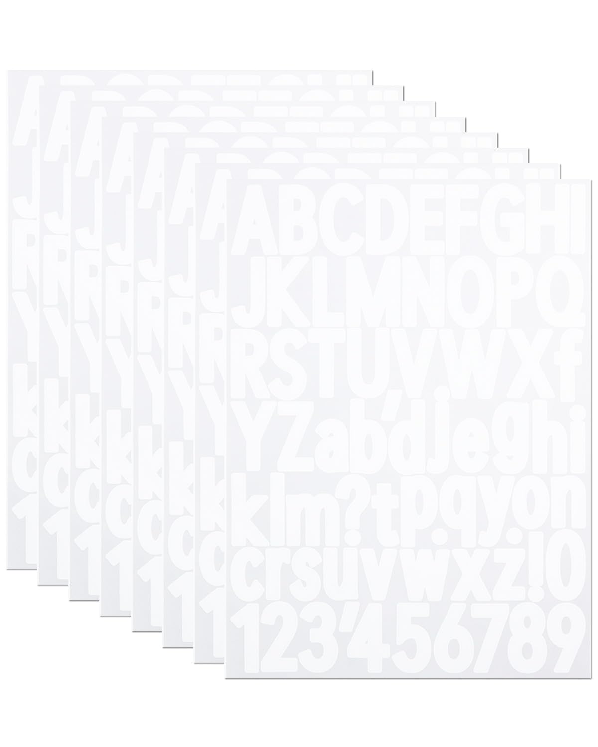 Photo 1 of 1.5 Inch Letter Stickers, 544 Pieces Alphabet Number Symbol Stickers for Scrapbooking, Sign, Water Bottle, Self-Adhesive Vinyl Letter Sticker Decals for Arts&Crafts - 8 Sheets, White