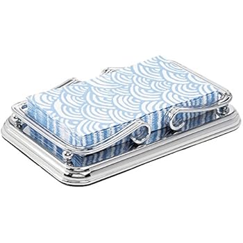 skid mdesign dispenser decorative non countertops disposable sturdy towel tray holder guest base metal storage paper hand vanity scroll chrome