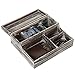 MyGift Rustic Torched Wood Watch Display Case and Valet Storage Jewelry Box Organizer for Men and Women Accessories
