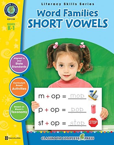 Word Families Short Vowels: Grades K-1 [With Transparencies] (Literacy Skills) Perfect Paperback – 1 Mar 2008
