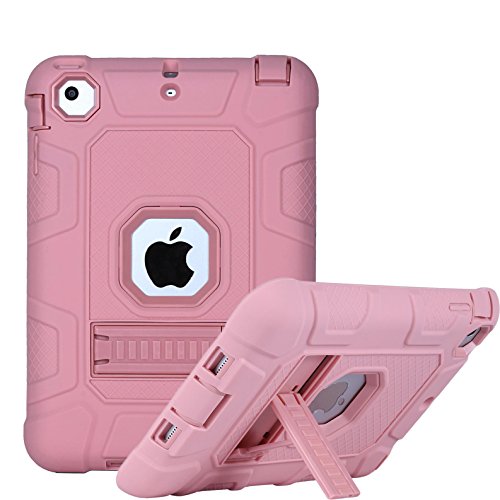 iPad mini 1/2/3 Case, Firefish Ultra Slim 3 in 1 High Impact Hybrid Silicone and Hard PC [Shock Absorption] Scratch Resistant Protective Case for Apple iPad mini 1/2/3 - Pink