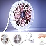 SOLMORE LED Strip Light 9.8ft/300CM 2835SMD Hand Wave Motion Sensor Flexible Tape Waterproof Rope Room Decoration Night Lights,LED Decorations Lights for Kitchen Corridor Bedroom Cabinet (Pure White)