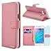 Samsung Galaxy J7 / J700 Case, INNOVAA Premium Leather Wallet Case (Not Compatible with Samsung Galaxy J7 (2016)) With STAND Flip Cover W/ Free Screen Protector & Stylus Pen - Light Pink