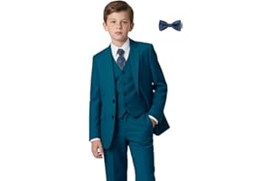 SISAVE Boys Suit for Kids 6 Pieces Formal Dresswear Set Teen Boys Tuxedo Suits for Wedding Graduation