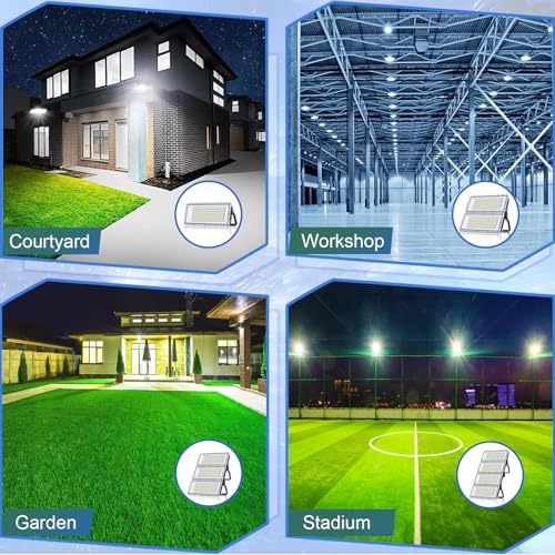 TASINUO Outdoor LED Spotlights 400W, 40000LM Outdoor LED Lights, 7000K Cool White Powerful LED Projector, IP67 Waterproof Outdoor Light, LED Lamp for Garden, Terrace, Garage, Factory Warehouse Gyms
