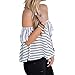 BOBIBI Women's Off Shoulder Stripe Casual Blouse Shirt Tops