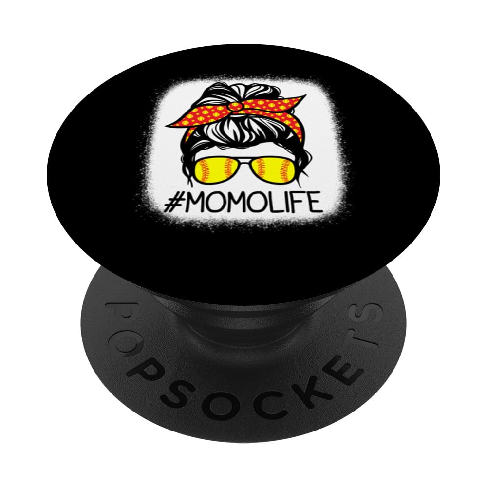 MOMO bleached Messy Bun & Softball for Grandmothers PopSockets Swappable PopGrip