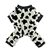 Fitwarm Adorable Milk Cows Pet Dog Clothes Comfy Velvet Winter Pajamas Puppy Doggy Cat Coat Jumpsuit, Large
