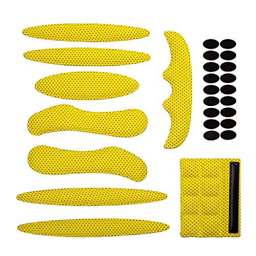 Jipemtra Helmet Padding Kit 27PCS Bicycle Replacement Universal EVA Foam Pads Set Cushions for Bike Cycling Motorcycle Helmet (Yellow)
