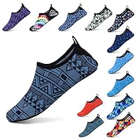 Zefani Unisex Quick Drying Summer Outdoor Water Shoes Aqua Socks for Beach Swim Surf Yoga ExerciseGeometry/Gray XXL