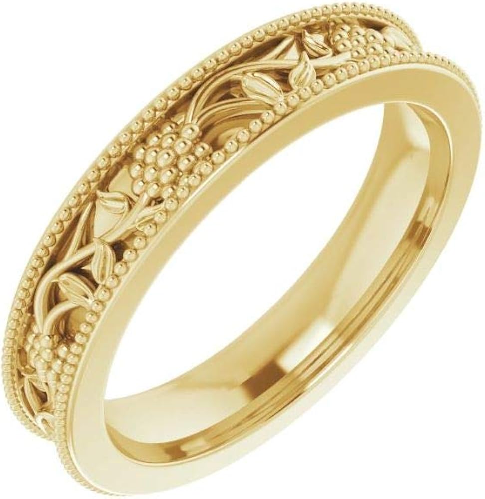 3mm FloralInspired Flower Wedding Band Ring Amazon.co.uk Jewellery