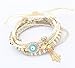 Crystal Beads Hand Charm Bracelets & Wrap Beads Bracelets for Women Jewelry(beige)