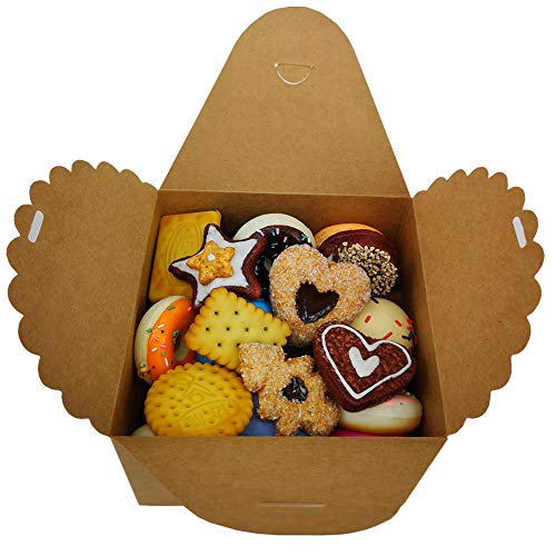 Chilly Gift Boxes, Set of 12 Decorative Treats Boxes, Cake, Cookies, Goodies, Handmade Baby Bath Bombs Shower, Small Gift Boxes for Christmas, Birthdays, Party, Weddings (Brown)
