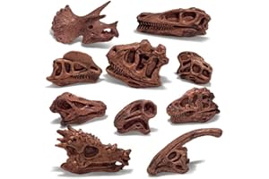 LC JoyCre 11PCS Realistic Mini Dinosaur Bones Set T-rex Skull for Sandbox Kids Toys Carnotaurus Velociraptot Brachiosaurus Oviraptor Nigersaurus Diplodocus Dilophosaurus Dracorex Triceratops